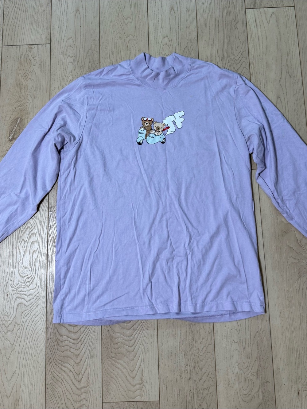 Teddy Fresh Ride or Die Lavender Long Sleeve Mock Neck Shirt XL